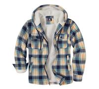 SwissWell Camicia Boscaiolo Uomo Giacca Flanella a Quadri Spessi Fodera di Peluche Felpa Cappuccio Foderata Casual Uomo Felpa con Cappuccio in pile Giacca Invernale con Tasca(Blu Navy-3XL)