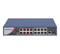 SWITCH 16P LAN 10/100M HIKVISION DS-3E0318P-E/M(B) 16P POE + 2P UPLINK 1000M- DE