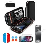 Switch 2 2025 Case & Accessories, 10 in 1 Accessory Kits for Switch 2 2025, Switch 2 Carry Case,Joy Con case,Tempered Glass,Thumb Grips Caps,Console Shell +Console Protector