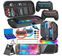 Switch 2 Accessories, [Charge Inside]Case Bundle for Nintendo Switch 2 2025 Console, FYOUNG 23 IN 1 Kit:Carrying Case,Controller Charger,Protective Shell,Grip for Joycon, Steering Wheel for Mario Kart