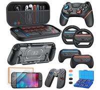 Switch 2 Pro Controller Accessori Bundle per Nintendo Switch 2, kit 17 in 1: controller wireless, borsa per il trasporto, volanti, maniglie per JoyCon, custodia protettiva per console Nintendo Switch