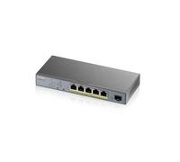 Zyxel Nebula Smart Switch 5-porte Gigabit gestito PoE+ (2 PoE++ porte) Switch con budget da 60 watt e 1 porta SFP con gestione su cloud Nebula, Long Range PoE Switch [GS1350-6HP]