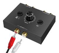 Switch audio stereo RCA RCA 2(1)-IN-1 (2) -Out, R/L Stereo Audio Switcher con controllo volume, bidirezionale Aux Sound Selector Interruttore Splitter Box per CD Player Computer Altoparlante