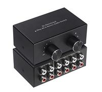 Switch Audio,Switch Jighack,Switch Hdmi,Commutatore stereo R/L canale audio sinistro/destro 4 in 2 out/2 in 4 out amplificatore RCA bidirezionale per cuffie phono altoparlanti altoparlanti PC
