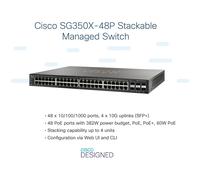 Switch Cisco SG350X-48P 48 porte Gigabit PoE + 2 SFP+