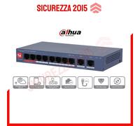 Switch Cloud managed desktop 8 Porte PoE e 2 porte RJ-45 Gigabit - Dahua