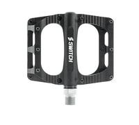 Switch Components Pedale Flat FREERIDE XL | Pedale MTB Enduro Freeride | Piattaforma 110x100mm | 8 PIN per Lato | Asse CrMo | Cuscinetti Sigillati | 400g | Colore Nero