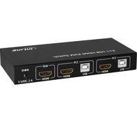 Switch da tavolo KVM - 2 vie - HDMI 4K2K - hub USB 2.0 - con audio