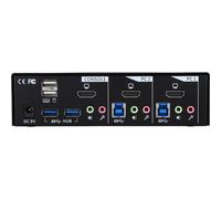 Switch da tavolo KVM - 2 vie - HDMI - Hub USB 3.0 - con audio NEW