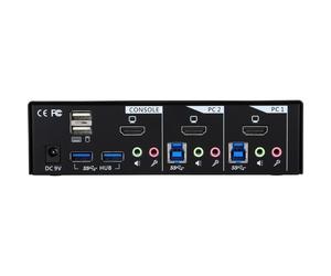 Switch da tavolo KVM - 2 vie - HDMI - Hub USB 3.0 - con audio NEW