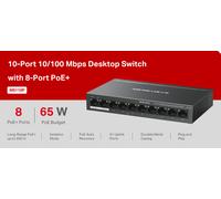 Switch Desktop 10 porte 10/100 PoE+ - Mercusys MS110P