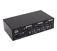 InLine KVM Switch, 2 porte, USB 3.0 DisplayPort, Audio, Hub USB 3.0, Kit cavi in