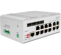 DIGITUS industrieller Managed 12-Port Gigabit Ethernet Netzwerk-Switch - 8X RJ45