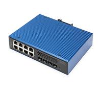 Digitus Switch di rete DN-651161 – PoE 8x RJ45 + 4x SFP+ 10G, L3 gestito, IP40, DIN