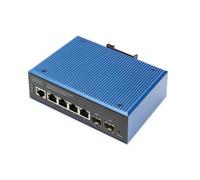DIGITUS industrieller Managed 6-Port Gigabit Ethernet PoE Netzwerk-Switch - 4X R