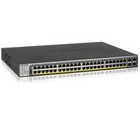NETGEAR Switch Smart Gigabit Ethernet PoE a 52 porte (GS752TP) - Gestito, gestione cloud Insight opzionale, 48 PoE+ @ 380W, 4 SFP 1G, montaggio desktop o rack, protezione a vita