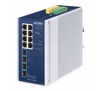 Switch di rete PLANET IP30 Industrial L2/L4 8-Port Gestito Gigabit Ethernet [10/100/1000] Alluminio, Blu (Planet Managed) [IGS-4215-8T4X]