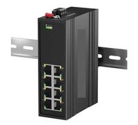 Switch di Rete, Switch Ethernet Di Rete Non Gestito Gigabit Industriale A 8 Porte 10/100/1000 Mbps Da -40 ℃ A +75 ℃ Guida DIN IP40 Custodia In Alluminio,Affidabile(8 ports 100Mbps)