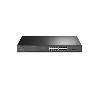 TP-Link Switch PoE Gigabit a 16 porte; 16 porte PoE+ a 192 W con 2 slot SFP; Easy Smart; Montabile su rack; Supporta QoS, Vlan, IGMP e Link Aggregation (TL-SG1218MPE)
