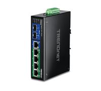 TRN TI-PG62B - Switch, 6 porte, Gigabit Ethernet, guida DIN, PoE+