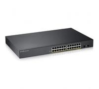 Zyxel 24 porte Gigabit PoE Switch | Gestione Smart | Montaggio in rack | 24 porte PoE+ von budget da 170 W e 2 porte SFP | VLAN, IGMP, QoS | Garanzia a vita [GS1900-24HP]