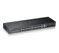 Zyxel Switch gestito di Layer 2, 24 porte Gigabit Ethernet - Design senza ventola con 4 porte Gigabit combo e modalità ibrida su cloud [GS2220-28]