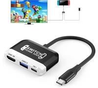Switch Dock per Nintendo Switch/OLED, 3 in 1 Switch TV Adattatore con 4K HDMI, USB 3.0 Port, Type C 100W PD, Portable Docking Station Travel per Nintendo Switch/Switch OLED (Nero)