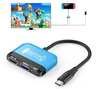 Switch Dock per Nintendo Switch/OLED, 3 in 1 Switch TV Adattatore con 4K HDMI, USB 3.0 Port, Type C 100W PD, Portable TV Docking Station per Nintendo Switch/Switch OLED (Blu)