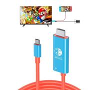 Switch Dock per Nintendo Switch/OLED, 3 in 1 Switch TV Adattatore con 4K HDMI, USB 3.0 Port, Type C 100W PD, Portable Docking Station Travel per Nintendo Switch/Switch OLED (rosso e blu)