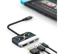 Switch Dock per Nintendo Switch OLED, 3 in 1 Switch TV Adattatore con 4K HDMI, USB 3.0 Port, Type C 65W PD, Portable Docking Station Travel per Nintendo Switch/Switch