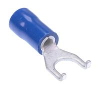 Switch Electronics 10 Pezzi Terminal Crimp Isolato Forchetta Flangia Blu 5.3mm