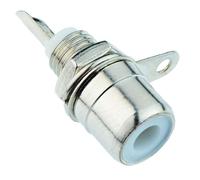 Switch Electronics 10 x Connettore RCA Bianco Presa Pannello Nichelato