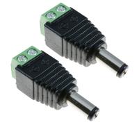 Switch Electronics 2x Connettore DC Maschio 2.1mm Jack Nero Morsetti a Vite