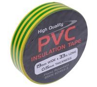 Switch Electronics 5 Rotoli Nastro Isolante PVC Verde/Giallo 19mm x 33m x 0.15mm