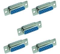 Switch Electronics 5 x Connettore D-Sub Femmina PCB 15 Pin Saldatura PBT