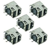 Switch Electronics 5x Connettore USB-A 2.0 Doppio Angolato Socket PCB Saldare