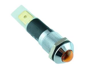 Switch Electronics 5x Spia Pannello LED Gialla 12mm Metallo 12VDC