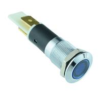 Switch Electronics Indicatore Pannello LED Blu 12mm Metallo Piatto 12V 480132