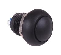 Switch Electronics Interruttore a Pulsante On-Off 12mm Nero IP65 SPST a Ritenuta