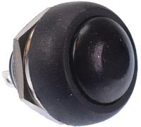 Switch Electronics Interruttore Rotondo a Pulsante Momentaneo SPST Nero Off(On)