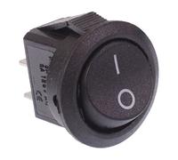 Switch Electronics Mini Interruttore Bilanciere 15mm Rotondo Nero On-Off SPST 6A