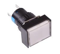 Switch Electronics Pulsante 16mm Rettangolare Con Bloccaggio NO/NC 12V