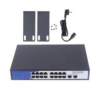 Switch Ethernet con Interruttore con Custodia in Metallo Plug and Play Supporto per Monitoraggio AP Wireless Alimentato a 16 Porte Tramite Cavo Intelligente da 42 V (Spina UE