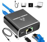 Switch Ethernet da 1 a 2, Splitter di rete RJ45, adattatore Ethernet 1000 Mbps,Plug-and-Play, con porta di alimentazione USB per computer, posizionamento desktop o parete