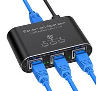 Switch Ethernet Da 1 a 3 1000Mbps Sdoppiatore Ethernet Alluminio Splitter Gigabi