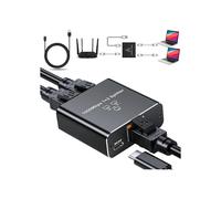 Switch Ethernet RJ45, splitter LAN 1-to-2, switch LAN 1000 Mbps, 2 porte per computer, router, decoder e TV