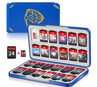 Switch Game Case Holder con 24 slot per cartucce e 24 micro SD Card Storage, sottile organizer portatile per giochi accessori regalo viaggiatori con chiusura magnetica, guscio protettivo rigido e