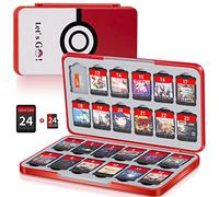 Switch Game Case Holder con 24 slot per cartucce e 24 micro SD Card Storage, sottile organizer portatile per giochi accessori regalo viaggiatori con chiusura magnetica, guscio protettivo rigido e