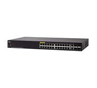 Switch gestito Cisco SF350-24MP con 24 porte 10/100 max più PoE di 375 W, 4 porte Gigabit Ethernet (GbE) combinate SFP, protezione limitata a vita (SF350-24MP-K9-EU)