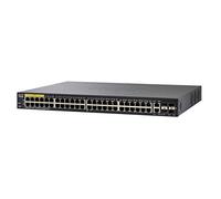 Switch gestito Cisco SF350-48P con 48 porte 10/100 più PoE di 382 W, 4 porte Gigabit Ethernet (GbE) combinate SFP, protezione limitata a vita (SF350-48P-K9-EU)